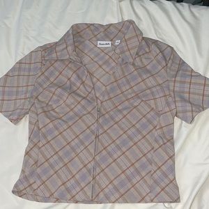 Sunday Best collared zip short sleeve top size 6 NWOT